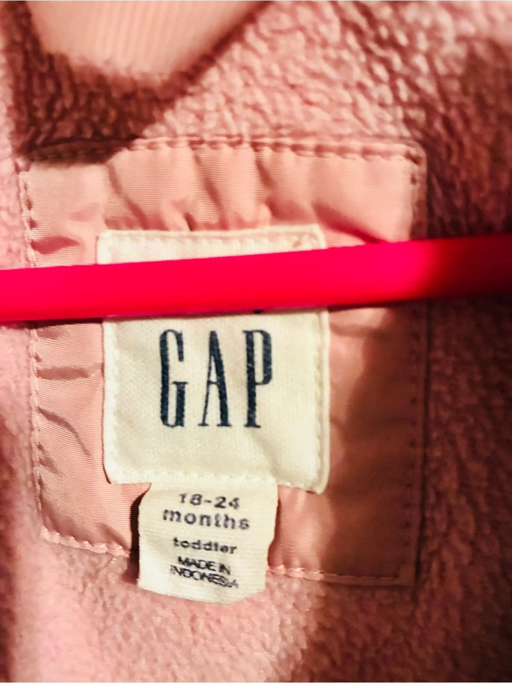 GAP Baby Toddler Girl Pink Puffer Coat Jacket with Hood. 18-24M. Fall. Winter.
